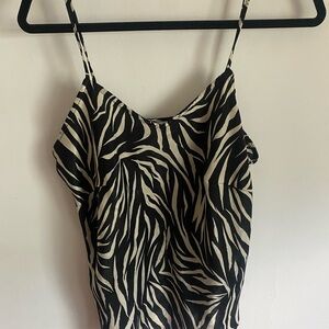 Black and White Zebra Camisole Animal Print‎